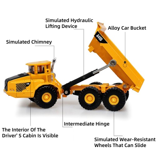 New 13.5cm Diecast Alloy 1/87 Scale Mining Dumper Truck Vehicle Model - Picture 5 of 14