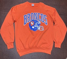 Vtg 1970-80s Denver Broncos Crewneck Sweatshirt Raglan Pullover XL LOGO 7
