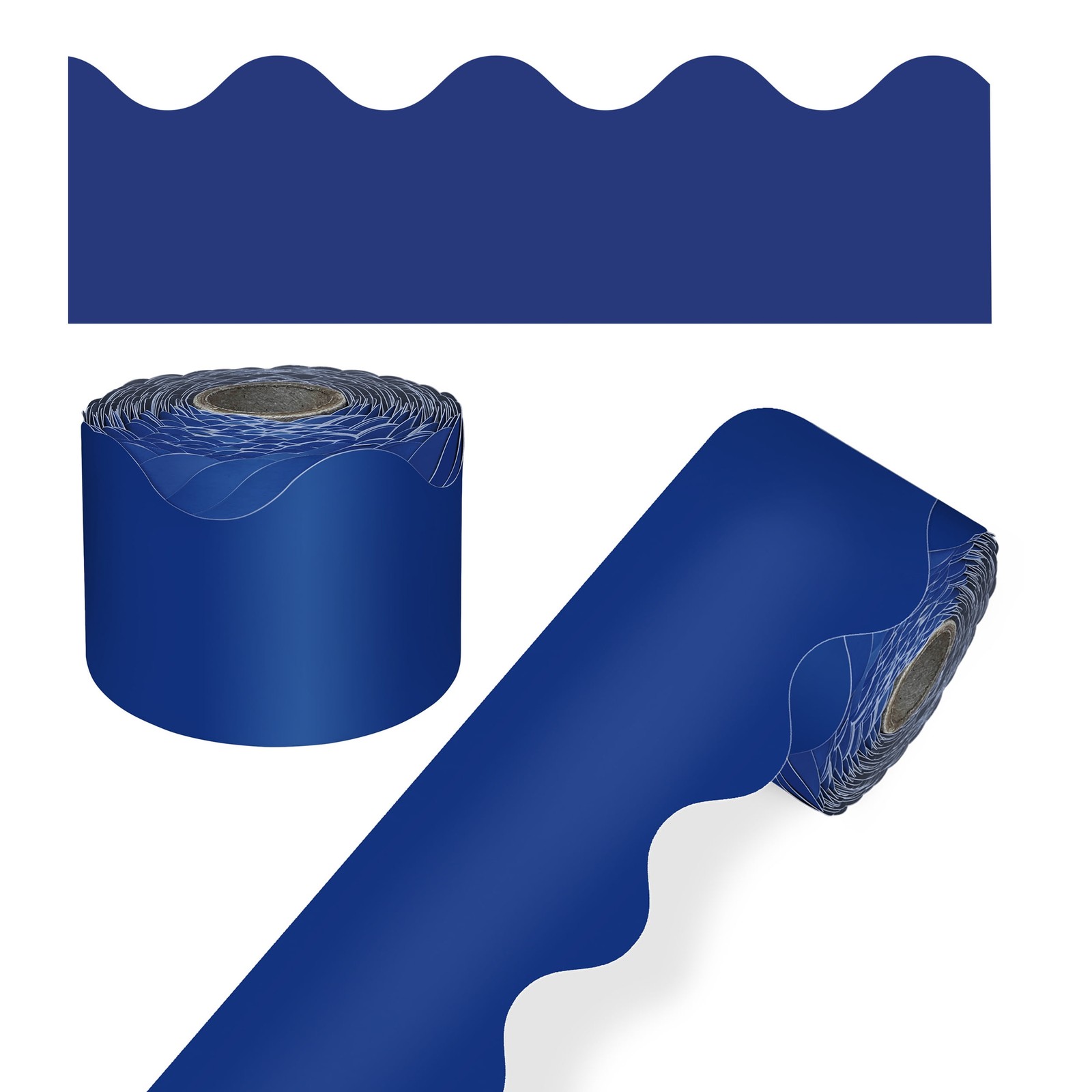 Carson-Dellosa 108469 Рулонный бордюр с фестонами, 2,25 X 65 футов, Темно-синий