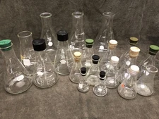 LOT 19 each Erlenmeyer Flasks, Pyrex Kimax flask   NICE!!