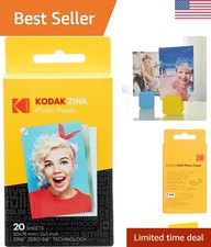 20 Sheets of 2x3 ZINK Photo Paper - Glossy, Tear-Resistant, Perfect for Printing