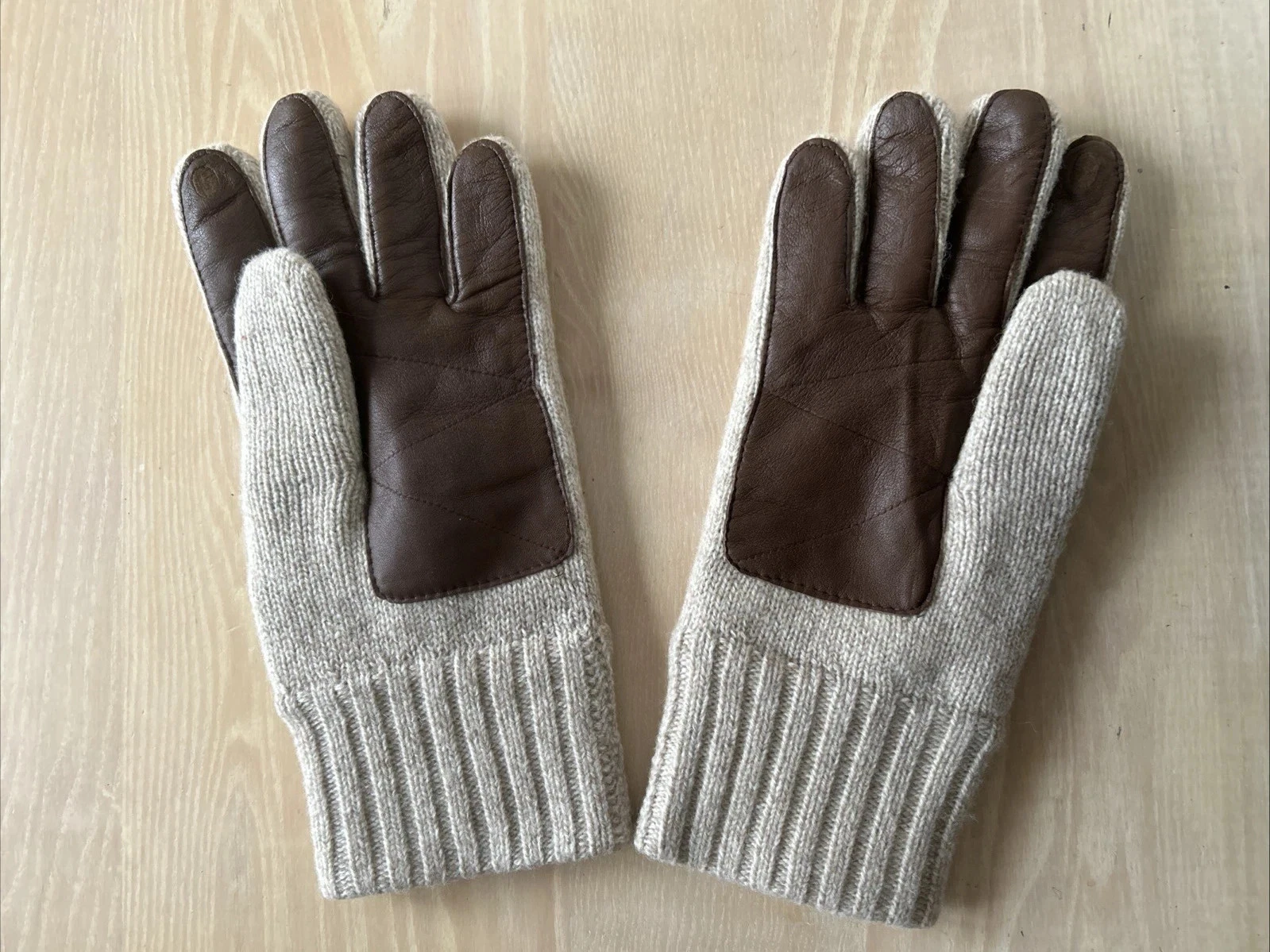 Portolano® for J.Crew Lambswool Leather Smartphone Gloves | S-M | Beige