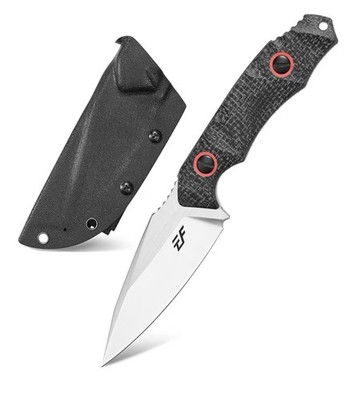 EF136 Fixed 4.1   Knife 154CM  Blade Micarta Handle Full Tang W/Sheath NEW Black