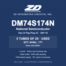 National Semiconductor DM74S174N Hex D Flip-Flop IC DIP-16 Used 5 Tubes of 25