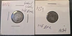 1854 & 1856 Seated Liberty Silver Half Dimes X-FINE DETAILS! BEAUTIFUL COLOR!