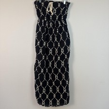 Gap Dress Women Small Strapless Maxi Embroidered Boho Pockets Lightweight