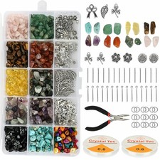 Irregular Chips Stone Beads DIY Bracelet Necklaces Earring Jewelry Making Kit US