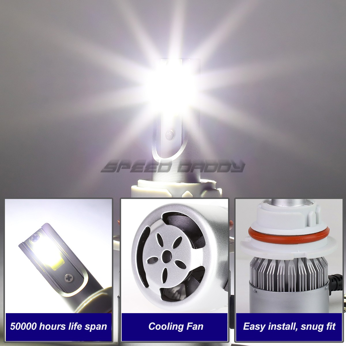 CHROME HOUSING HEADLIGHT+AMBER CORNER+WHITE LED 9004 HID W/FAN FOR 97-05 VENTURE