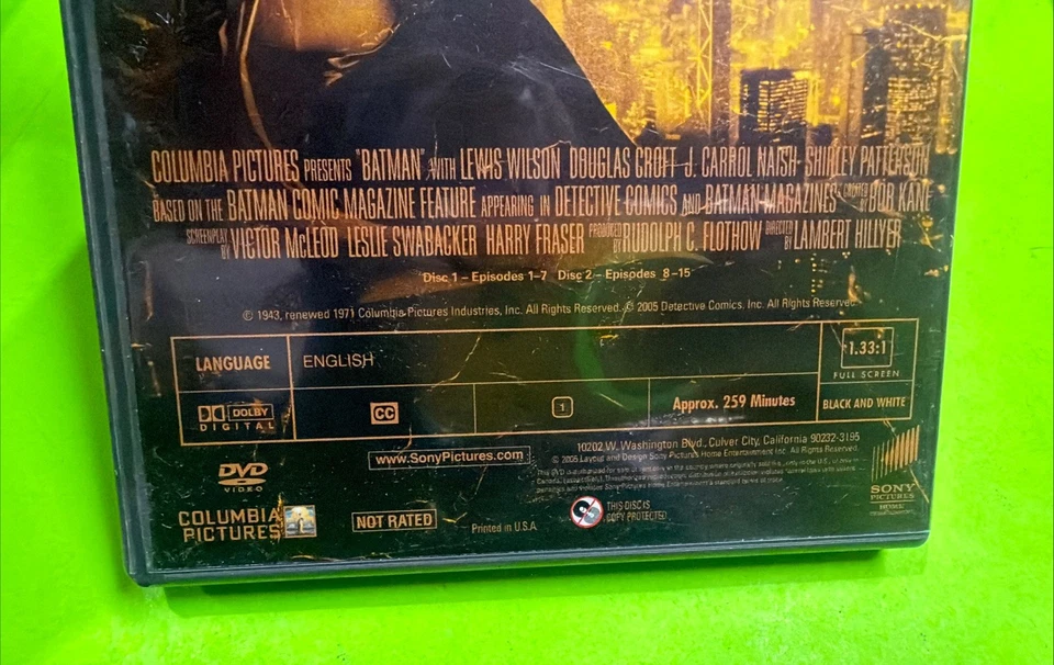 Batman 1943 + Batman & Robin 1949 Complete Movie Serial Collection DVD Set Lot Foto 4 de 4