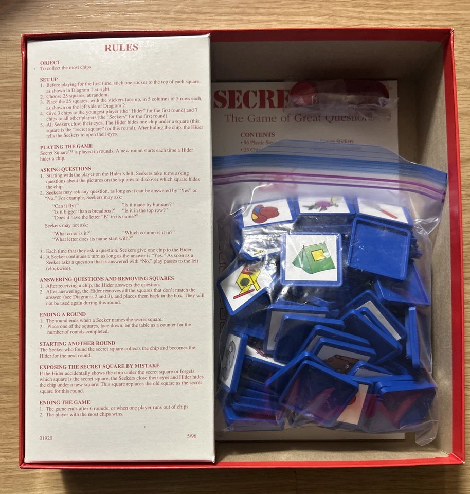 **100% COMPLETE** Secret Square Game 1996 University Games Great Condition - Image 3 of 4