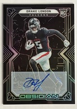 2022 Panini Obsidian Drake London Rookie Auto #’d  48/199 #112 Atlanta Falcons