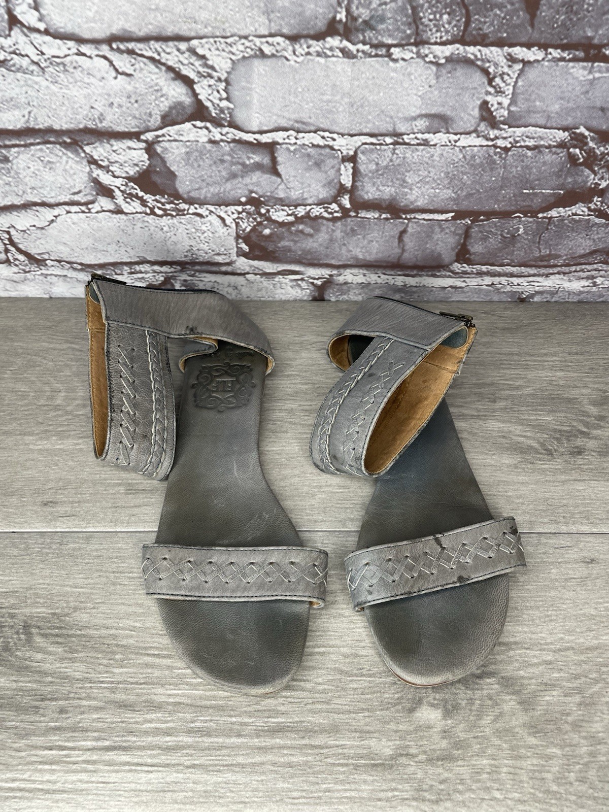 Elf Midsummer Gray Leather Open Toe Back Zipper F… - image 13