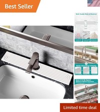 Extra Absorbent White Faucet Mat - Hygienic 23.6" x 4" Sink Protector