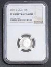 2021 S Silver 10C NGC PF 69 Ultra Cameo Proof Roosevelt Dime San Francisco