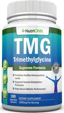 TMG Trimethylglycine Supplement - 1000mg - 180 Capsules - Premium Pure Betaine -