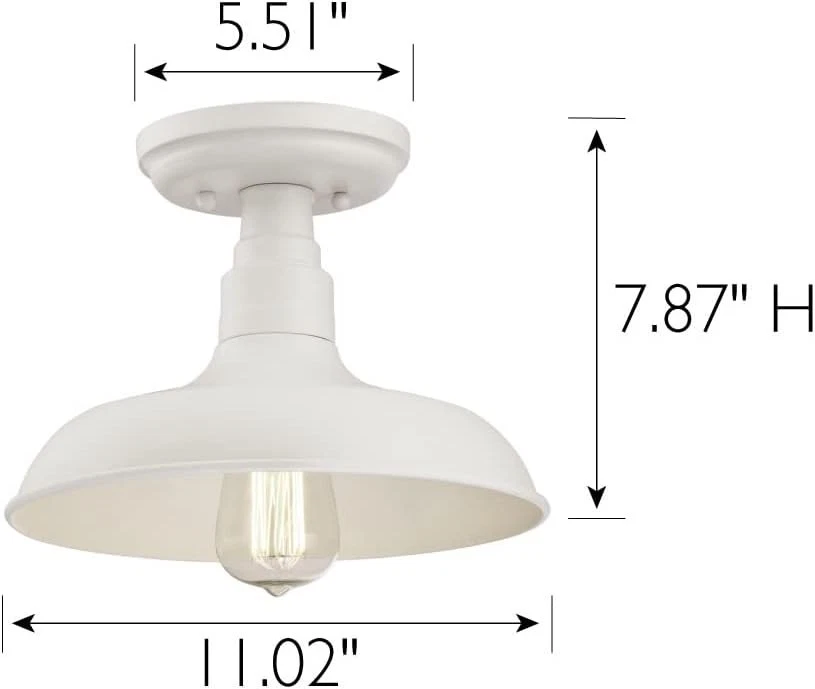 Design House 579631 Kimball Industrial Farmhouse 1-Light Indoor Semi-Flush - Image 3 of 4