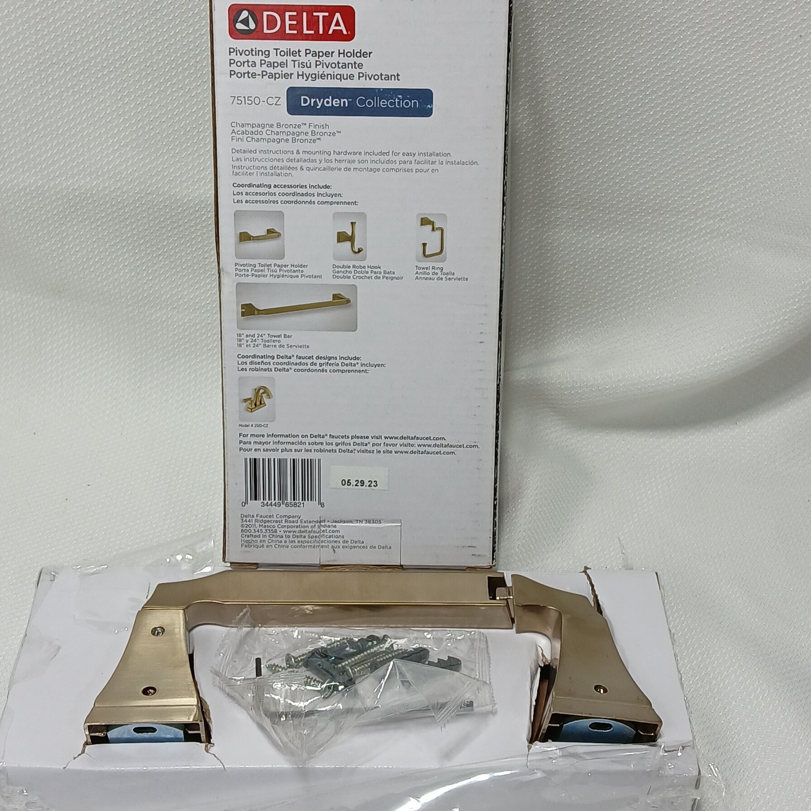 Delta 75150-CZ Pivoting Tissue Holder Dryden Collection Cham
