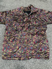 Vintage 80's Picasso Art Satin Bomber Jacket Size SMALL Colorful Climate Zone