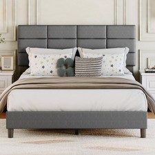 Upholstered Bed Frame Strong with Headboard & Under Bed Storage Double/King/FULL
