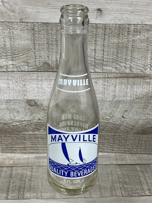Vintage Mayville Wisconsin Quality Beverages 7 oz Soda Pop Glass Bottle