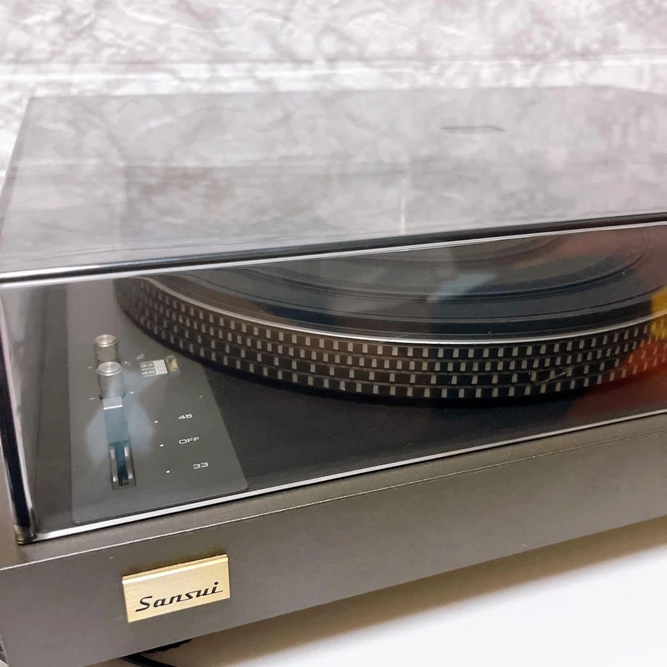 Sansui SR-525 Direct Drive Turntable Record Player Black Vintage Japan Used - Image 2 of 4