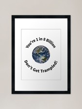 World Globe Population Trampled Fra Framed Wall Art Poster Canvas Print Picture