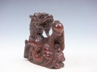 Boxwood Hand Carved Japanese Netsuke Sculpture Dragon Holds Pearl Ball #02192601 — photo 2