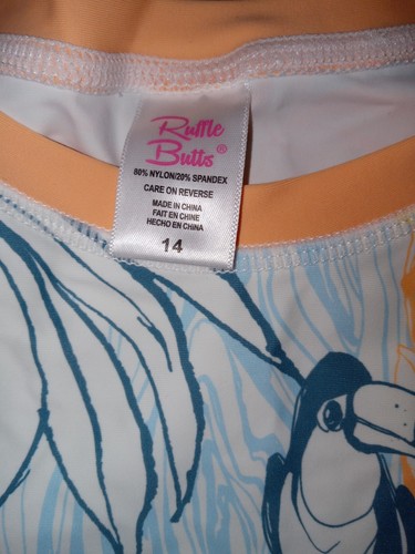 Ruffle Butts 3pc Swimsuit size 14 Birds Of Paradise - Picture 3 of 12