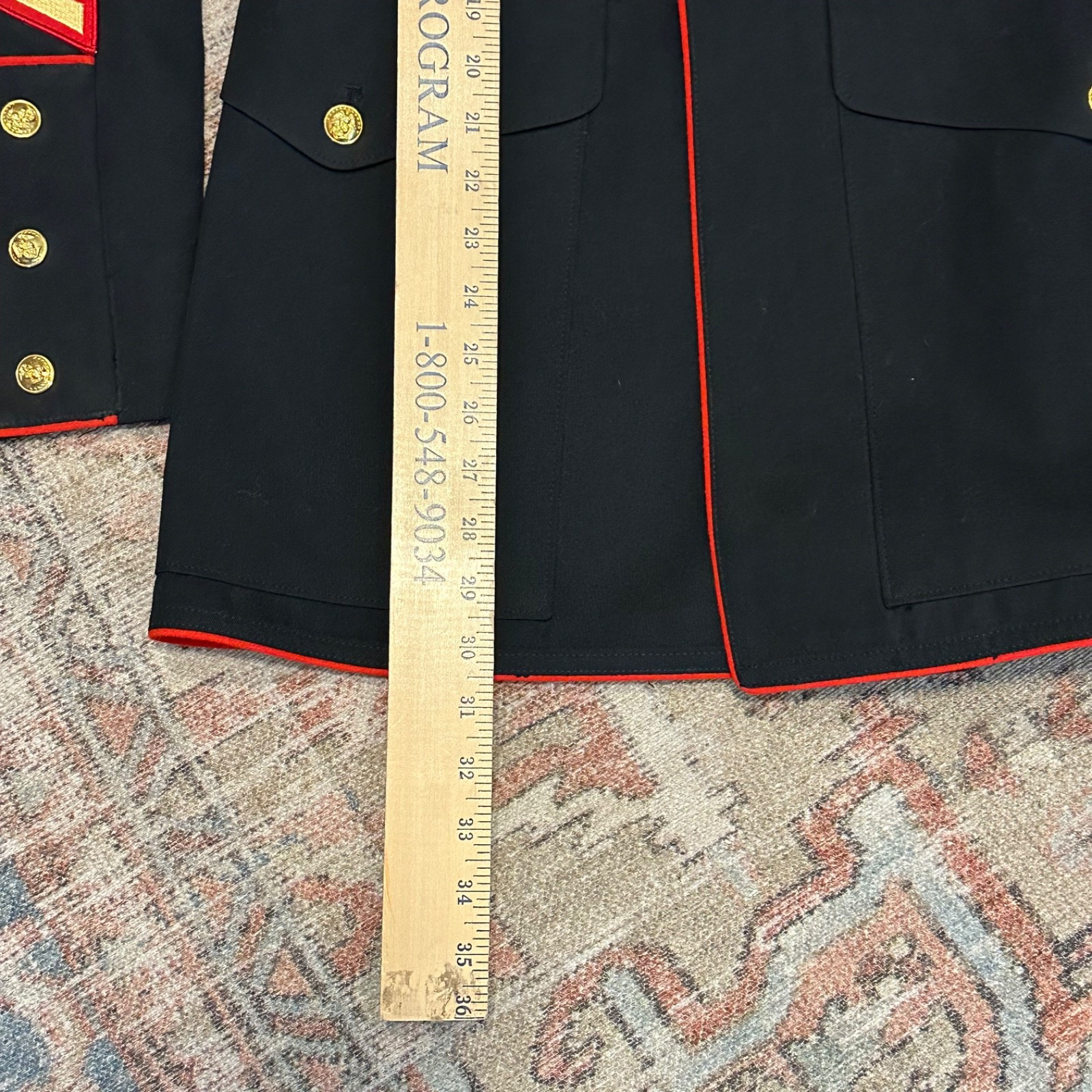 USMC US Marine Corp Dress Blue Jacket Coat Enlisted DSCP Crown Clothing Size 42R