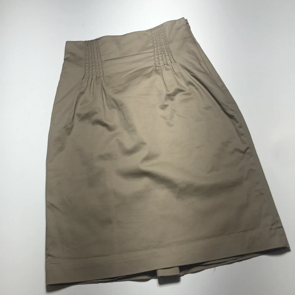 Falda Worthington Petite para mujer 4P pintuck plisada midi línea A en tostado elástico Foto 2 de 4