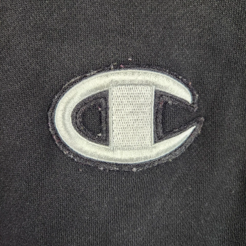 Chaleco Champion Vintage Para Hombre Grande Negro Con Capucha Sin Mangas Cremallera Completa Cosido Logo Foto 2 de 4