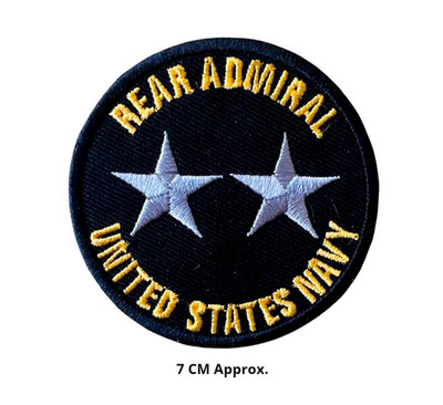 US Navy Konteradmiral Two Star Rang Patch Batch bestickt Bügelbild/Aufnähen N-872