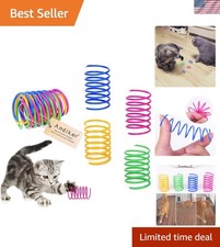 Colorful 12 pcs Heavy Duty Plastic Cat Spring Toys