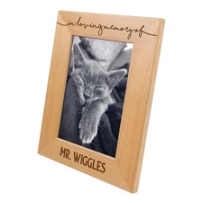 Pet Picture Frame Custom Wooden Engraved Table Top Home Decor Casual Style Pe...