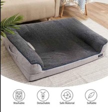 Dog Bed L/XL Size Dogs with Non-Slip Base, Orthopedic Pet Sofa Toy