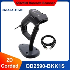 Datalogic QD2590-BKK1S 2D Corded Handheld Imager USB Barcode Scanner with Stand