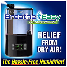 Miracle Mist Breathe Easy Top Fill  Quiet Humidifier 1.6gal/6L For Large Rooms