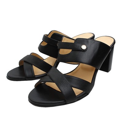 A Testoni Schwarze Leder-Mule Slipper 37 1/2 61793566