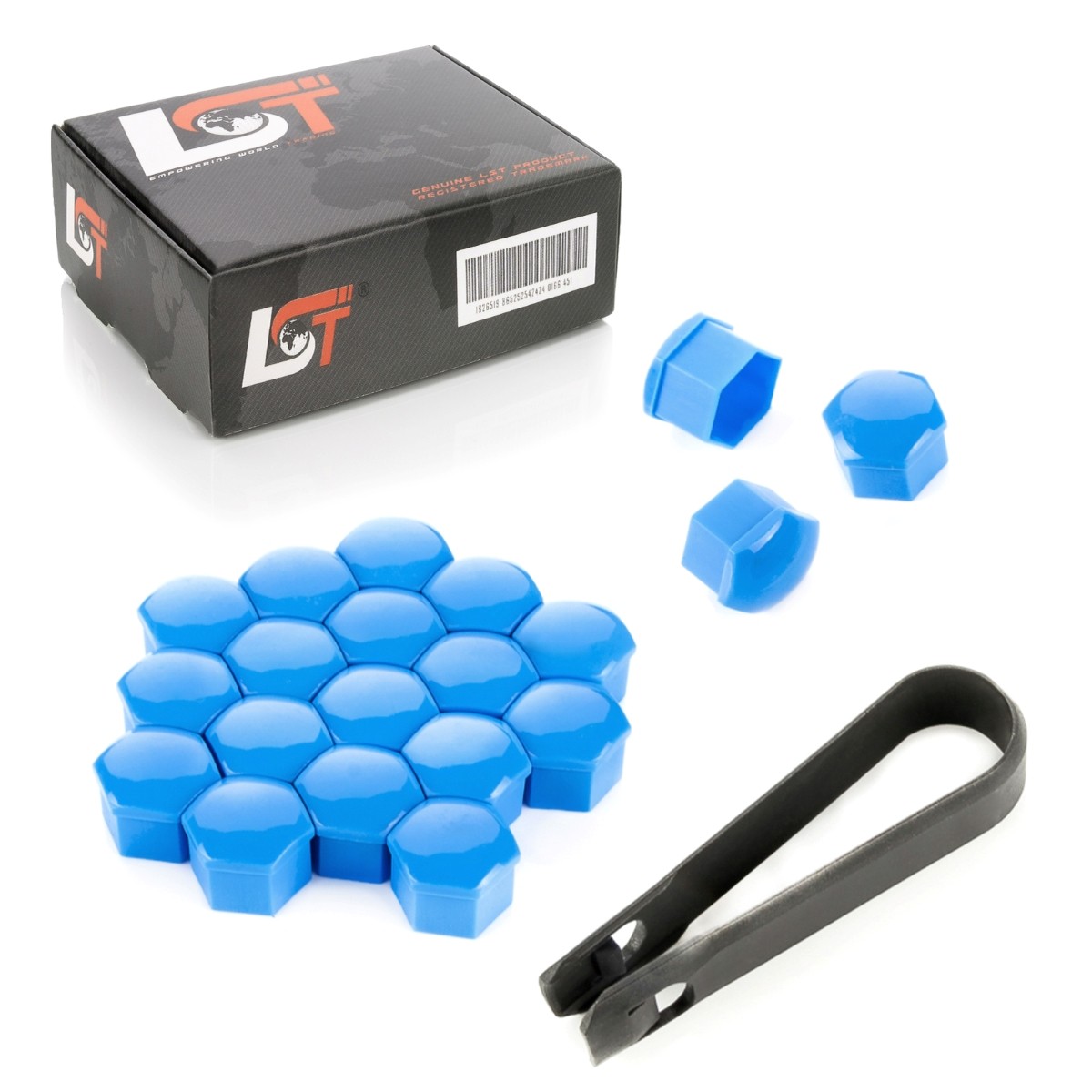 20x Wheel Bolt Caps Set Blue Gloss 17mm for CITROEN