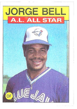 1986 Topps Jorge George Bell 718 All Star Toronto Blue Jays Baseball Card Vintag