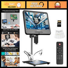 10.1" LCD Digital Microscope for Soldering, Electronics Repair Coin Viewing, 3