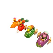 JIM HENSON'S FRAGGLE ROCK VINTAGE FIGURINE CARS - LOT OF 4 1988