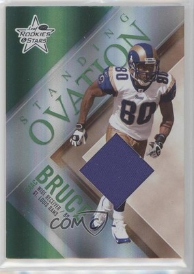 2007 Leaf Rookies & Stars Standing Ovation Green Materials Isaac Bruce HOF 1x1