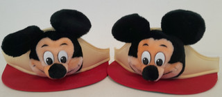 2x Vintage Mickey Mouse Plush Head Sun Visor Hats Disney Korea Retro A4 Y579