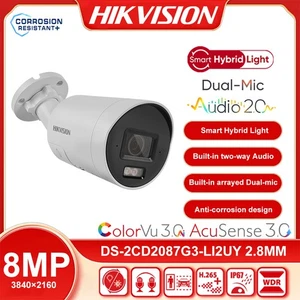 Hikvision ColorVu 3.0 4K 8MP DS-2CD2087G3-LI2UY Accusé 3.0 Bullet IP caméra