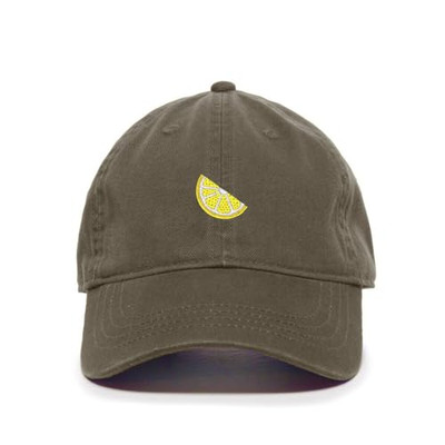 Lemon Slice Embroidered Baseball Cap Cotton Adjustable Dad Hat