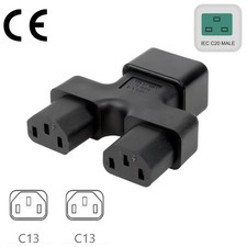 5PACK IEC 320 C20 to 2x C13 AC Adapter Converter 20Amp UPS Male to 13A Female