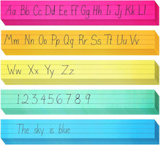 100 Pack Colored Sentence Strips for Teacher Supplies, Classroom, Lined Paper Bo