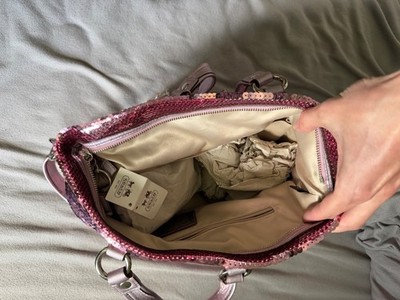Coach Poppy Limited Ed Sequin Spotlight Pink Tote Bag Acrylic