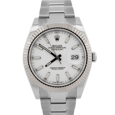 2023 PAPERS Rolex DateJust 41mm 18K White Gold Steel OYSTER 126334 BOX